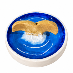 Incensário baleia ceramica fria