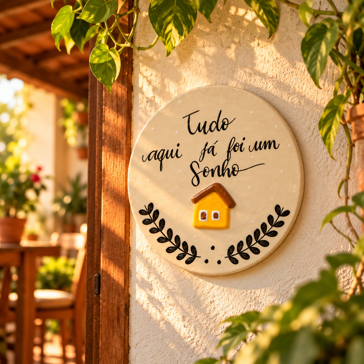 Placa decorativa "Tudo aqui já foi um sonho" - Imagem 2